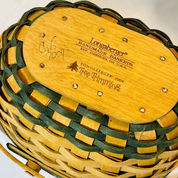 Longaberger 2004 Gumdrop Tree Tie Trimming Basket With Handles 7 inch Vintage - Picture 7 of 9